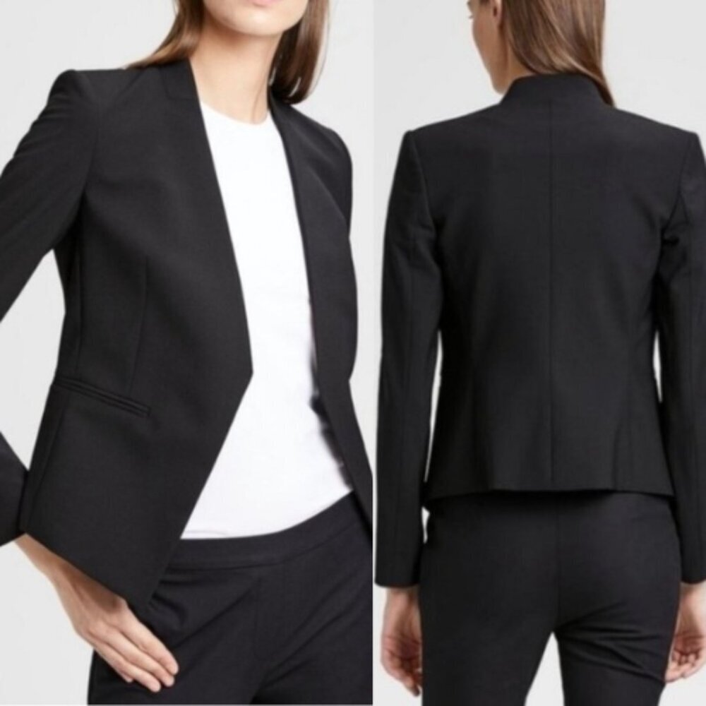 Theory Black Open Front Blazer